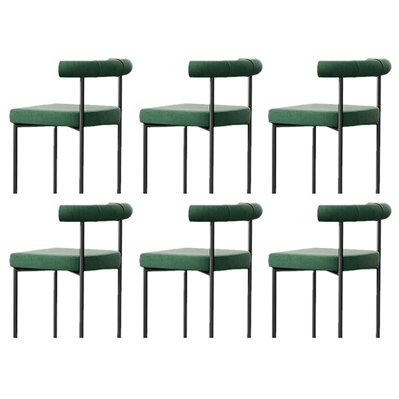 Black Iron Legs Dining Chairs Modern Armless Side Chair for Home