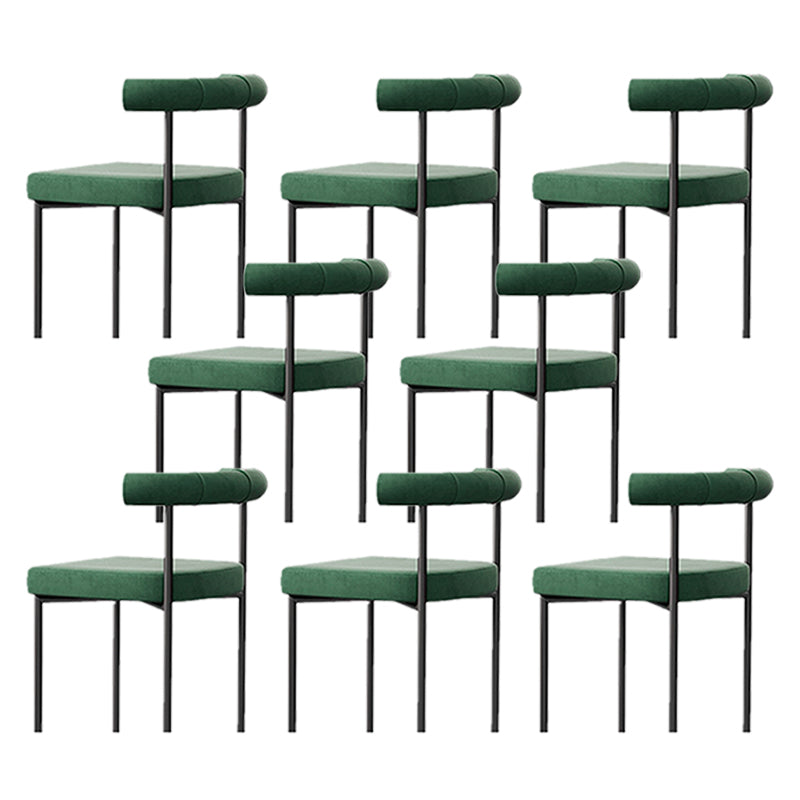 Black Iron Legs Dining Chairs Modern Armless Side Chair for Home