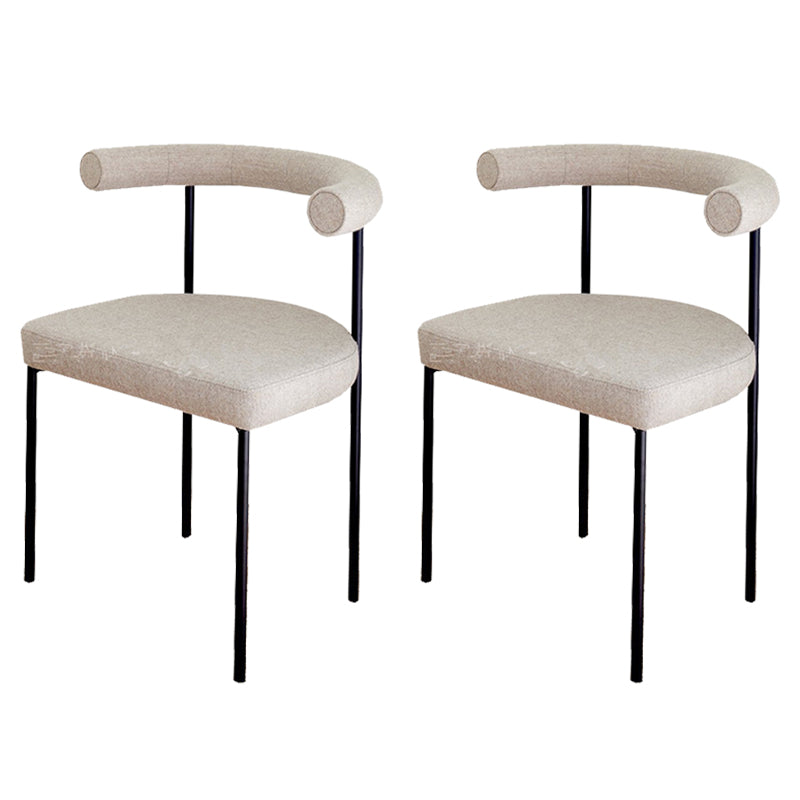 Black Iron Legs Dining Chairs Modern Armless Side Chair for Home