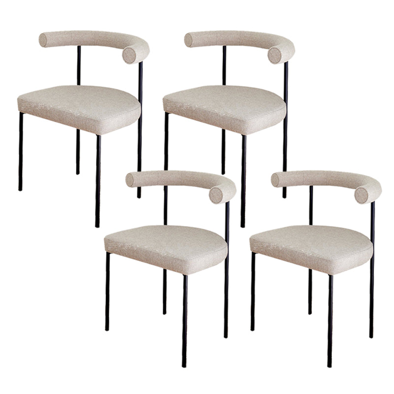 Black Iron Legs Dining Chairs Modern Armless Side Chair for Home