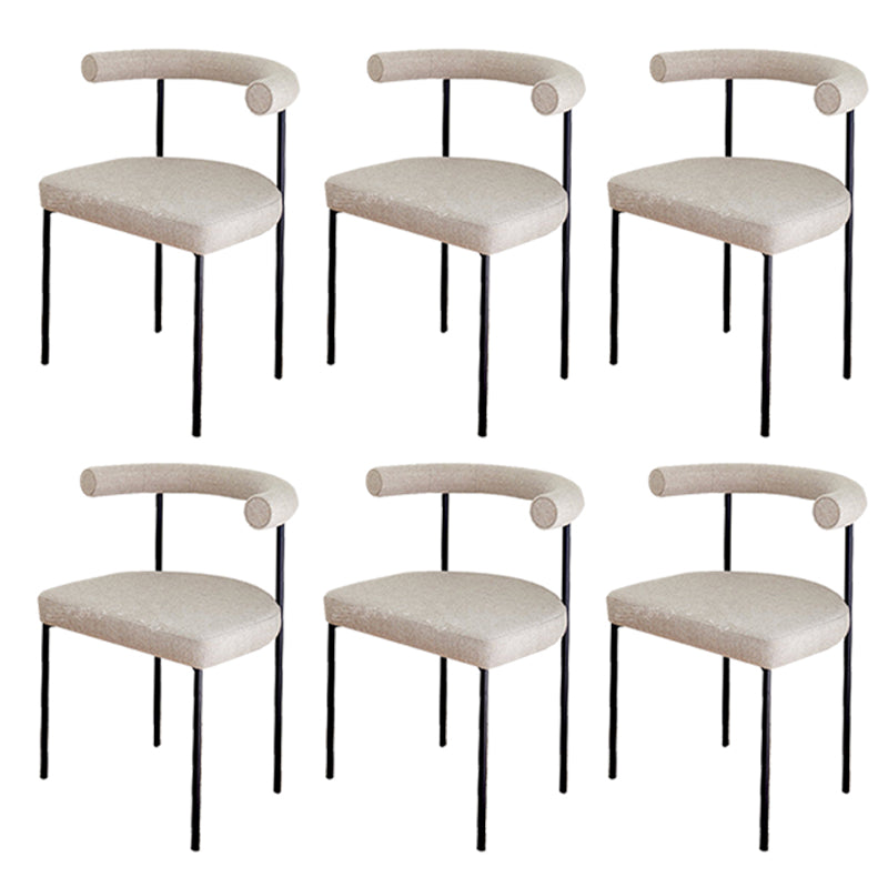 Black Iron Legs Dining Chairs Modern Armless Side Chair for Home