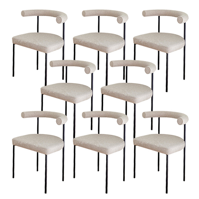 Black Iron Legs Dining Chairs Modern Armless Side Chair for Home