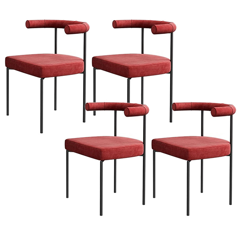 Black Iron Legs Dining Chairs Modern Armless Side Chair for Home