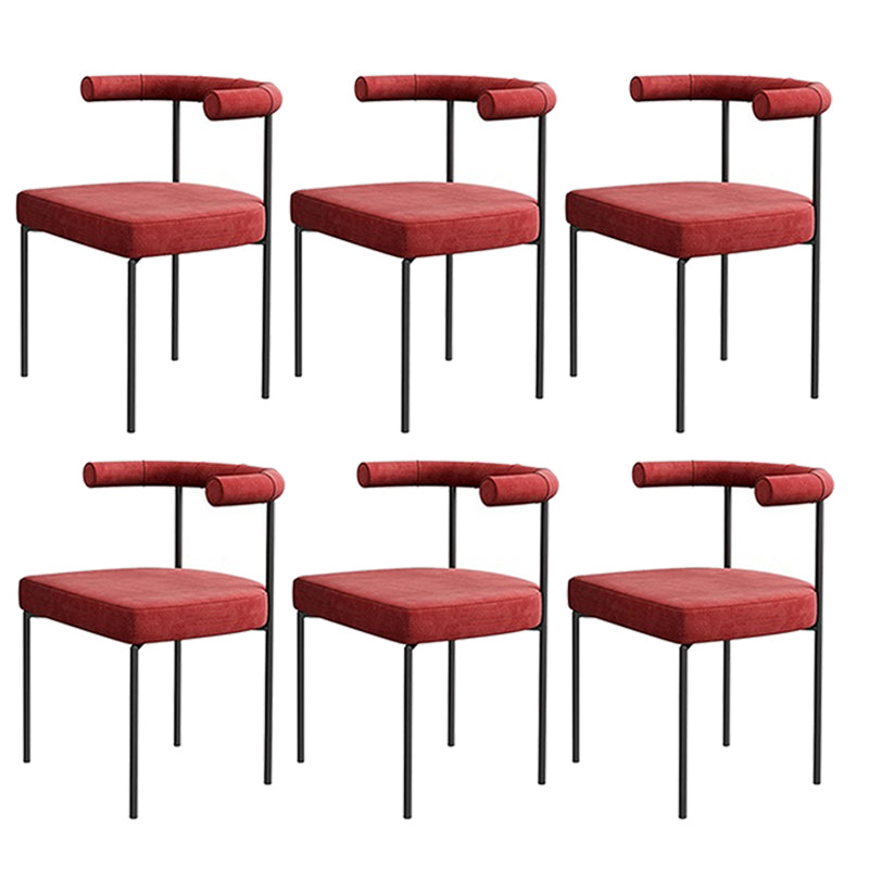 Black Iron Legs Dining Chairs Modern Armless Side Chair for Home