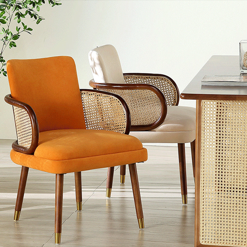 Traditional Style Dining Chair Upholstered Solid Wood Dining Armchair for Home