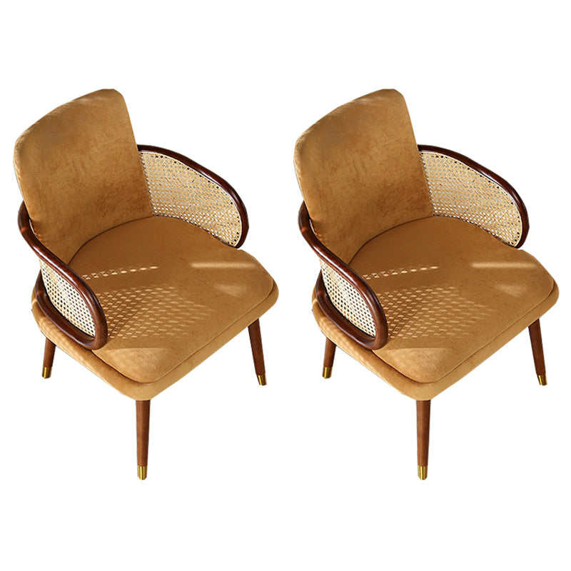 Traditional Style Dining Chair Upholstered Solid Wood Dining Armchair for Home