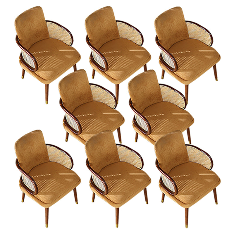 Traditional Style Dining Chair Upholstered Solid Wood Dining Armchair for Home