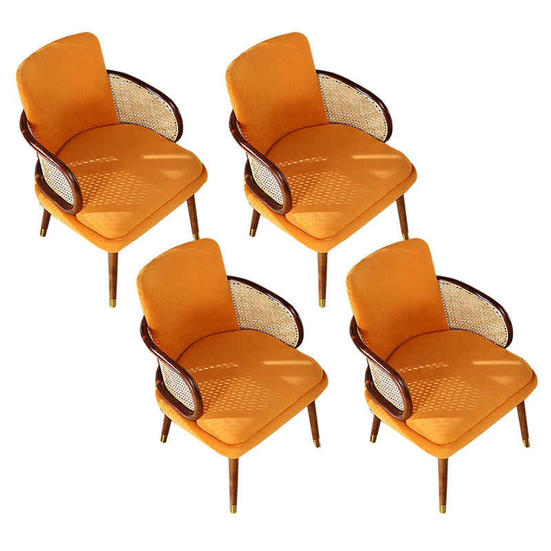 Traditional Style Dining Chair Upholstered Solid Wood Dining Armchair for Home