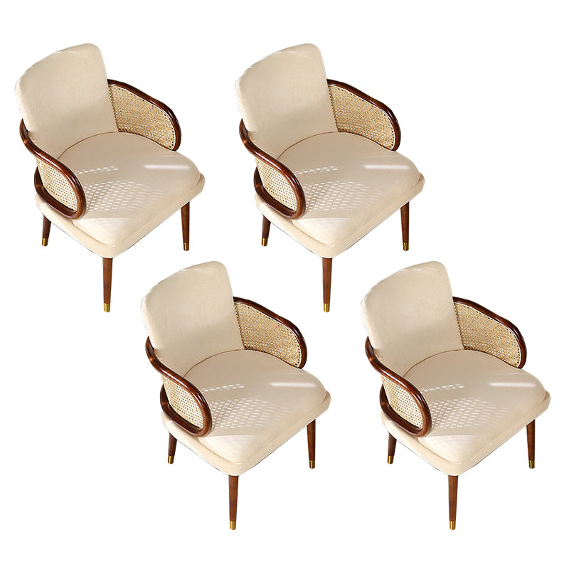 Traditional Style Dining Chair Upholstered Solid Wood Dining Armchair for Home