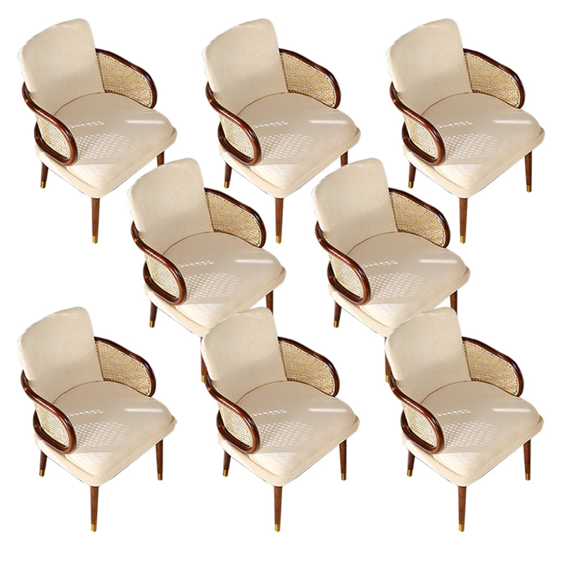 Traditional Style Dining Chair Upholstered Solid Wood Dining Armchair for Home