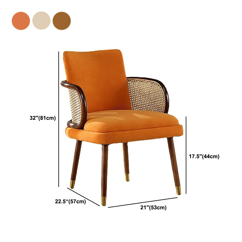 Traditional Style Dining Chair Upholstered Solid Wood Dining Armchair for Home