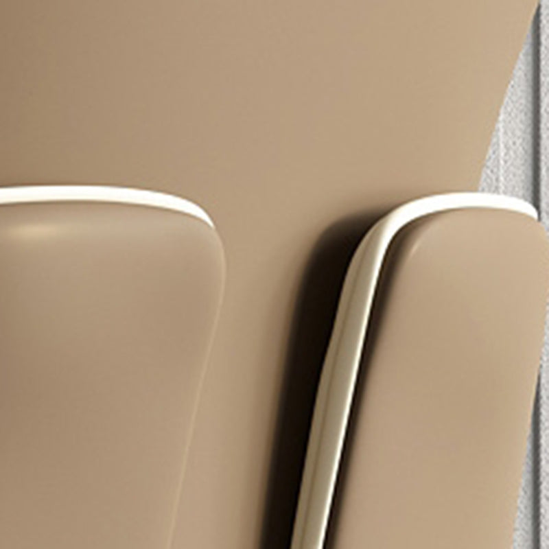 Contemporary Oak Wood Wingback Chair Matte Finish Faux Leather Chair with Black Legs