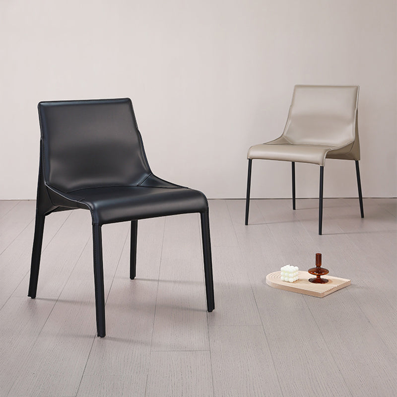 Upholstered Dining Chairs Modern Faux Leather Dining Side Chair