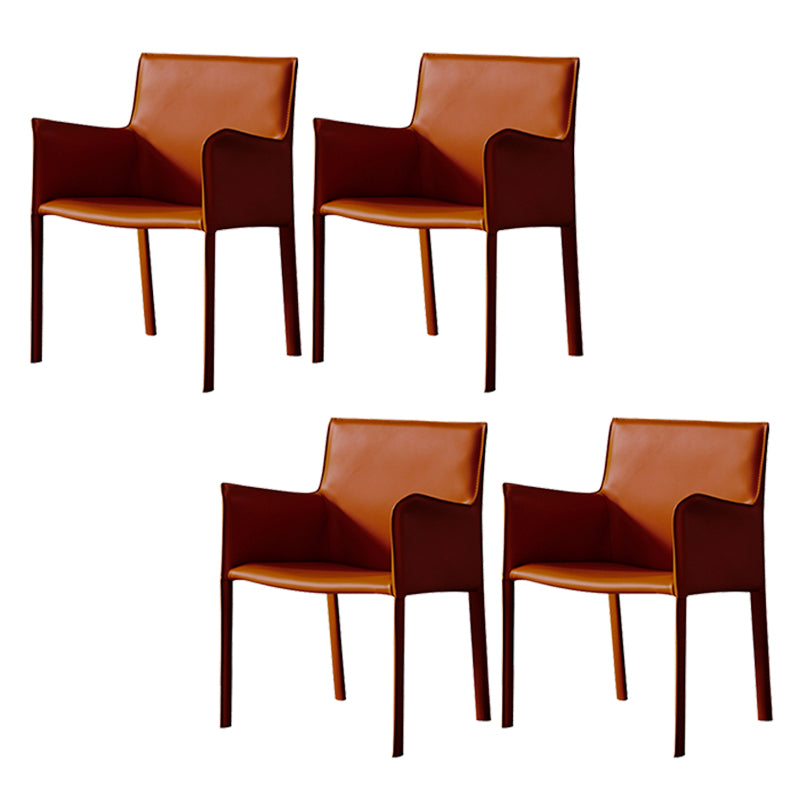 Modern Style Upholstered Dining Chair Faux Leather Dining Armchair