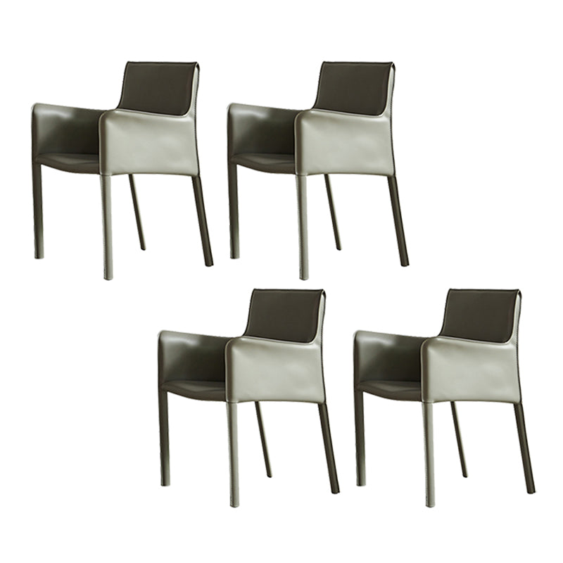 Modern Style Upholstered Dining Chair Faux Leather Dining Armchair