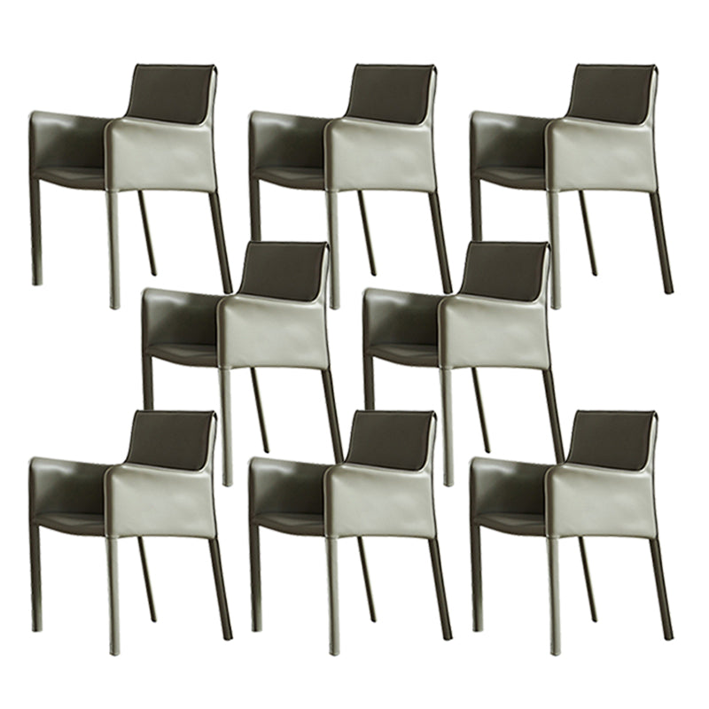 Modern Style Upholstered Dining Chair Faux Leather Dining Armchair