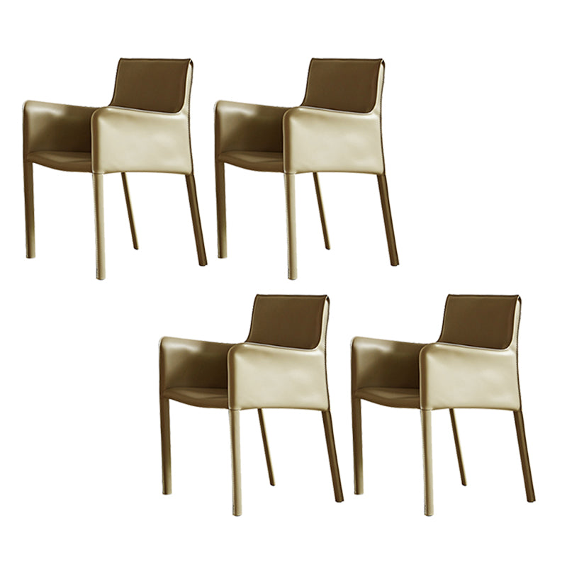 Modern Style Upholstered Dining Chair Faux Leather Dining Armchair