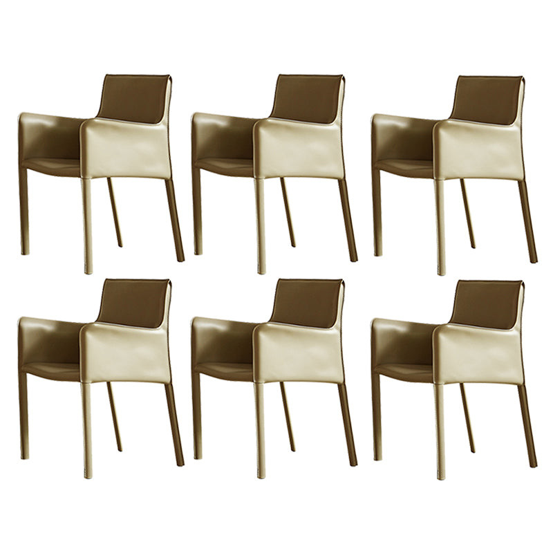 Modern Style Upholstered Dining Chair Faux Leather Dining Armchair