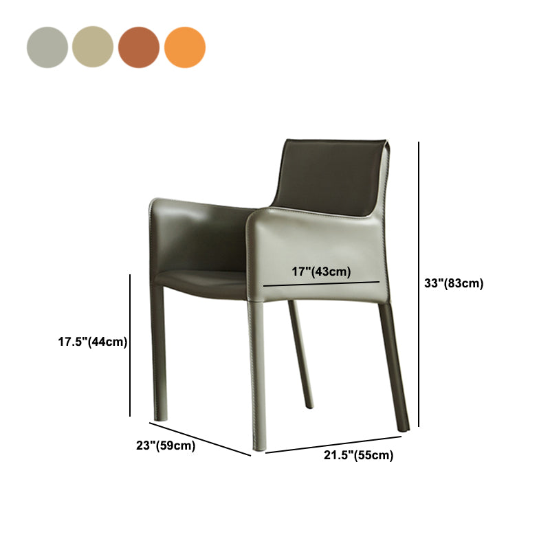Modern Style Upholstered Dining Chair Faux Leather Dining Armchair