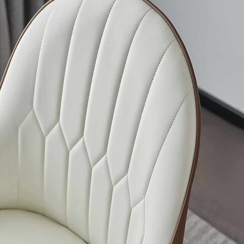 Glam Style Parsons Dining Chairs Faux Leather Armless Side Chair