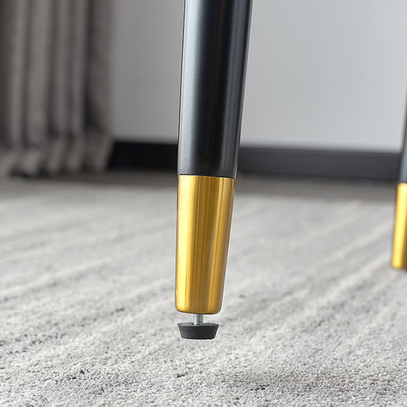 Glam Style Parsons Dining Chairs Faux Leather Armless Side Chair