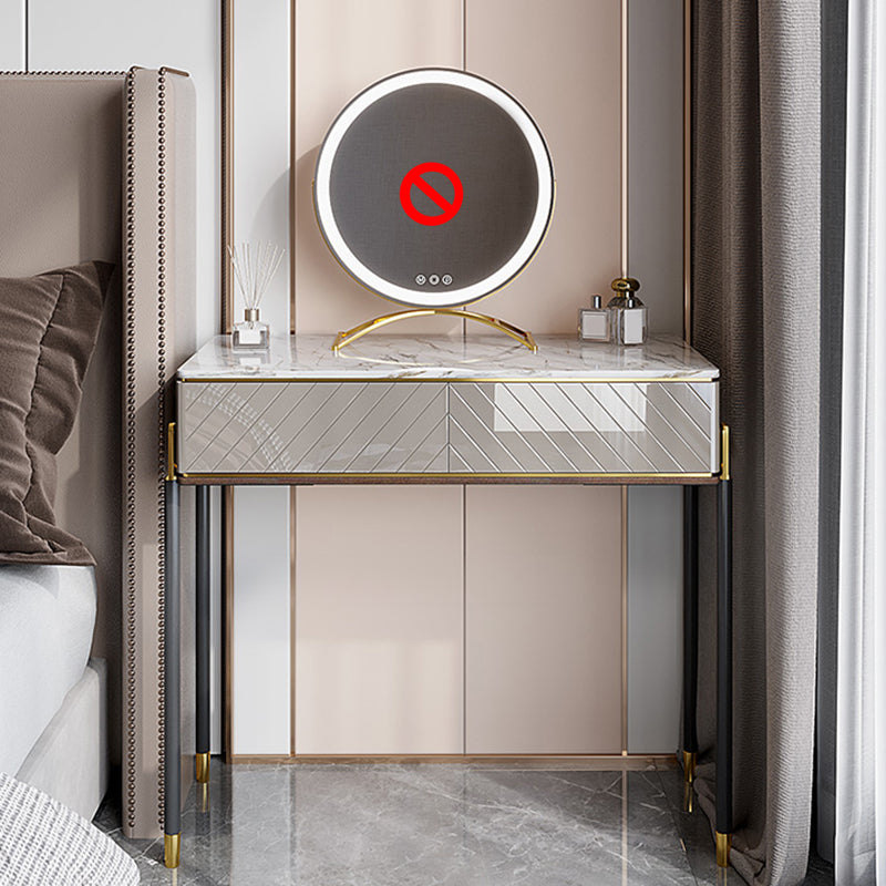 30" High Vanity Set with Stool 1-Drawer Stone Makeup Dressing Table