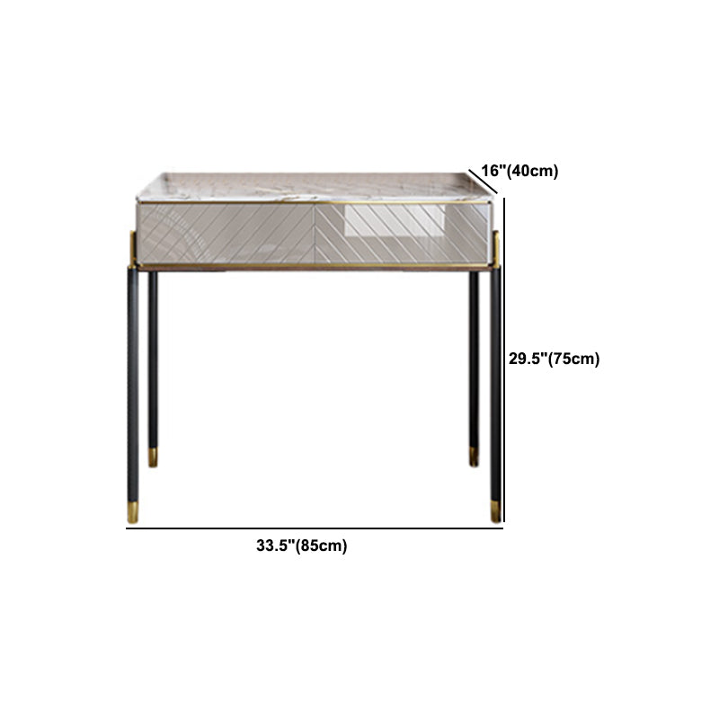 30" High Vanity Set with Stool 1-Drawer Stone Makeup Dressing Table