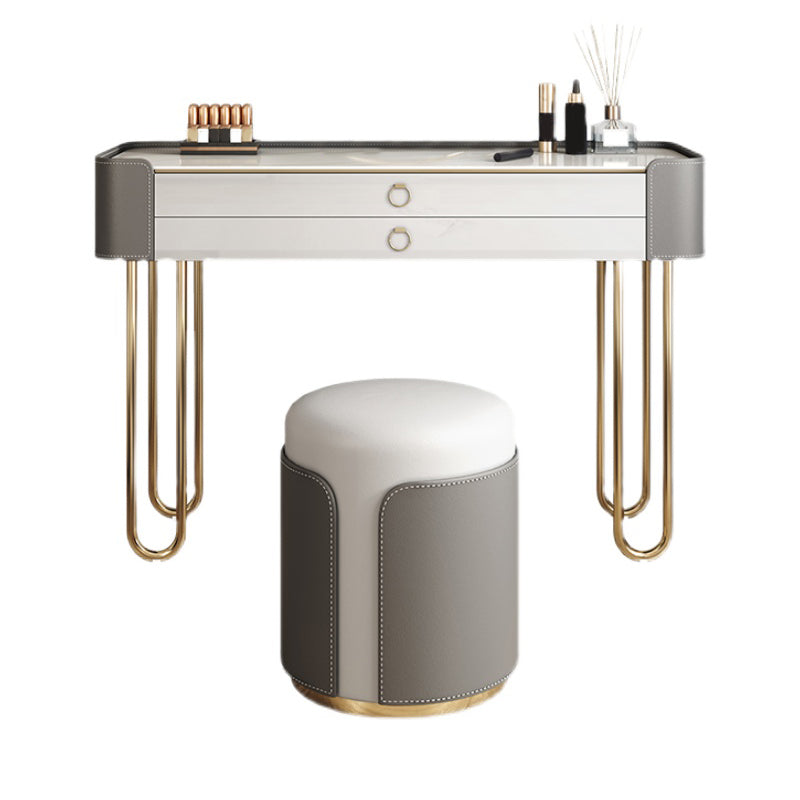 Bedroom Make-up Vanity Luxurious 2-Drawer Vanity Desk with Stool