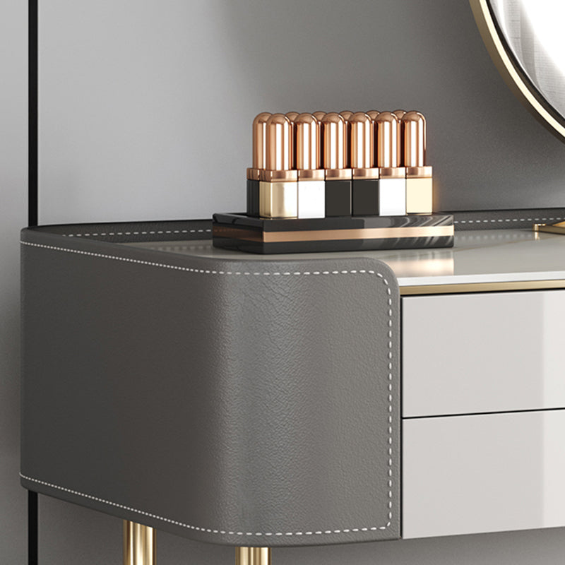 Bedroom Make-up Vanity Luxurious 2-Drawer Vanity Desk with Stool