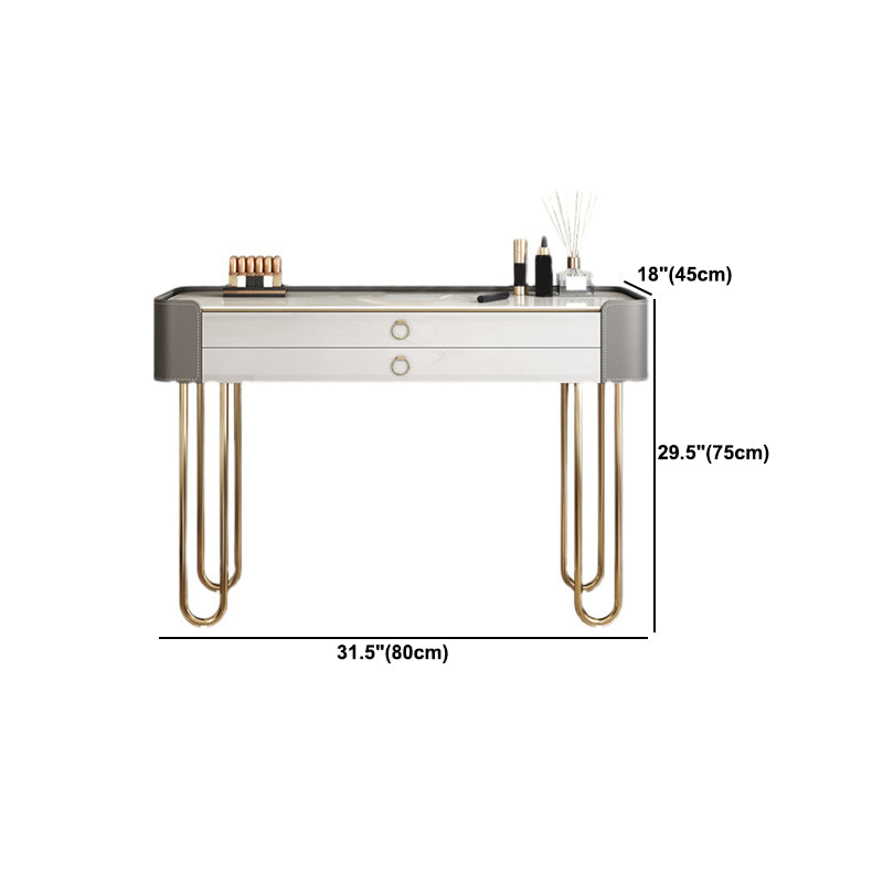 Bedroom Make-up Vanity Luxurious 2-Drawer Vanity Desk with Stool