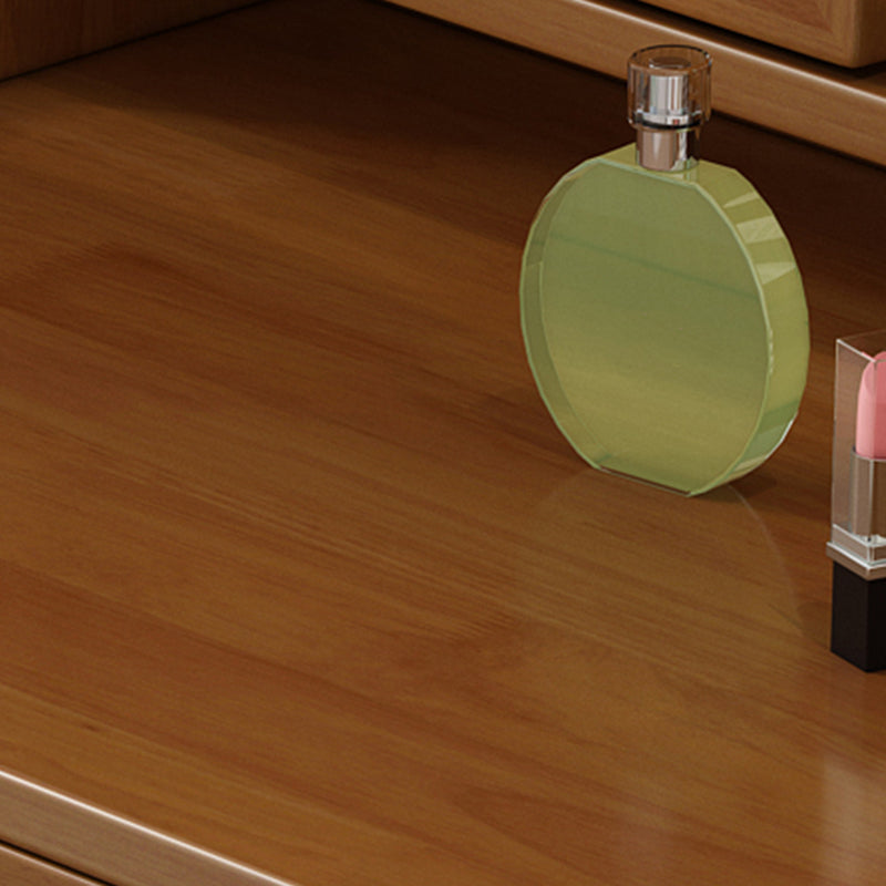 Solid Wood Vanity Table Set 3-Drawer Makeup Vanity Table with Mirror and Stool