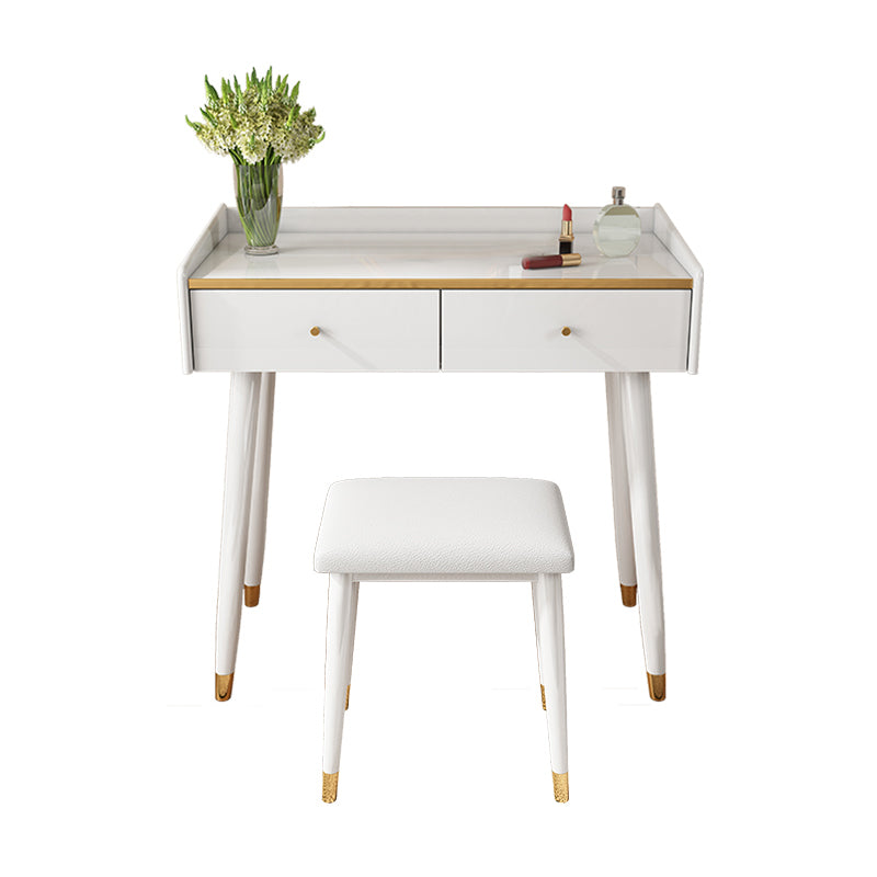 31.5" W Makeup Vanity Table Set in White with 2 Storage Drawers