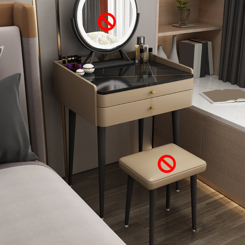 23.62" Wide Stone Vanity Table Modern Makeup Vanity Table Set with Storage Drawers