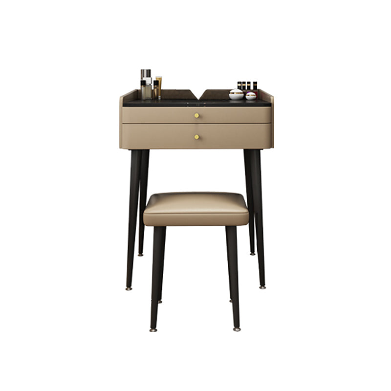 23.62" Wide Stone Vanity Table Modern Makeup Vanity Table Set with Storage Drawers