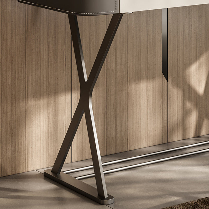 2 Drawers Vanity Set with Stool Glam Stone Top Makeup Vanity Desk