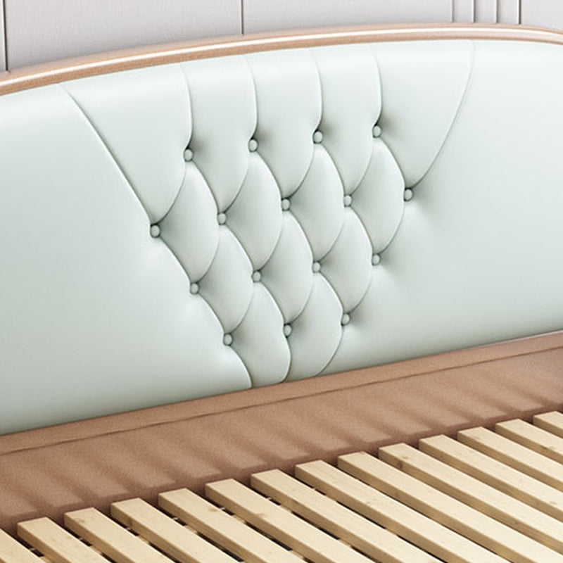 Contemporary Panel Bed Wood and Upholstered Bed Frame, 51" Tall