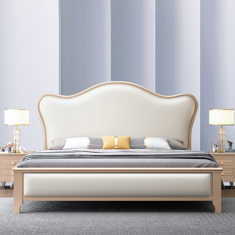 Modern Wood and Upholstered Standard Bed 57.5" Tall Panel Bed