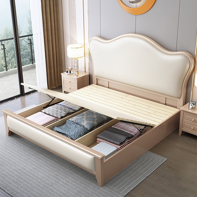 Modern Wood and Upholstered Standard Bed 57.5" Tall Panel Bed