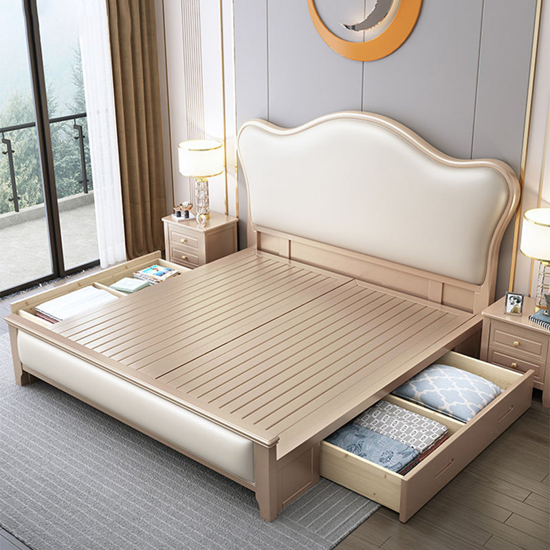 Modern Wood and Upholstered Standard Bed 57.5" Tall Panel Bed