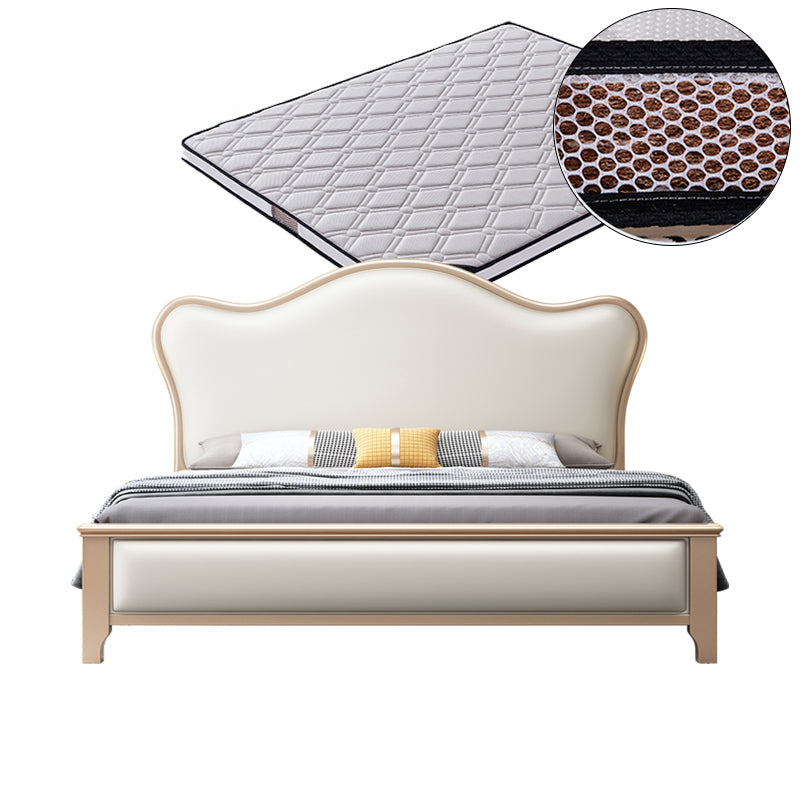 Modern Wood and Upholstered Standard Bed 57.5" Tall Panel Bed