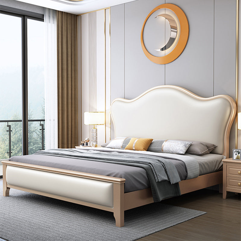 Modern Wood and Upholstered Standard Bed 57.5" Tall Panel Bed