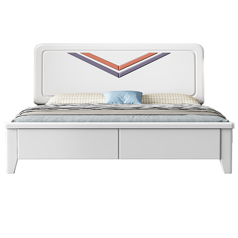 Contemporary Standard Bed Solid Wood Panel Bed with Headboard