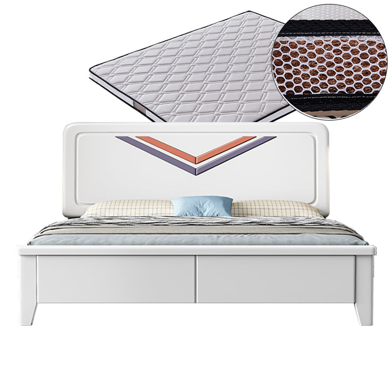 Contemporary Standard Bed Solid Wood Panel Bed with Headboard