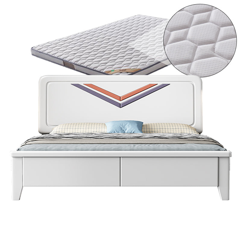 Contemporary Standard Bed Solid Wood Panel Bed with Headboard