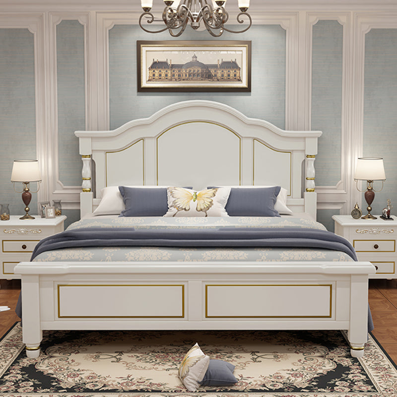 Solid Wood Contemporary Panel Bed 53.5" Adjustable Tall Bed Frame