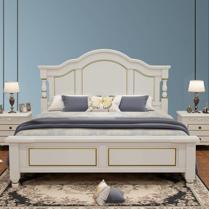 Solid Wood Contemporary Panel Bed 53.5" Adjustable Tall Bed Frame