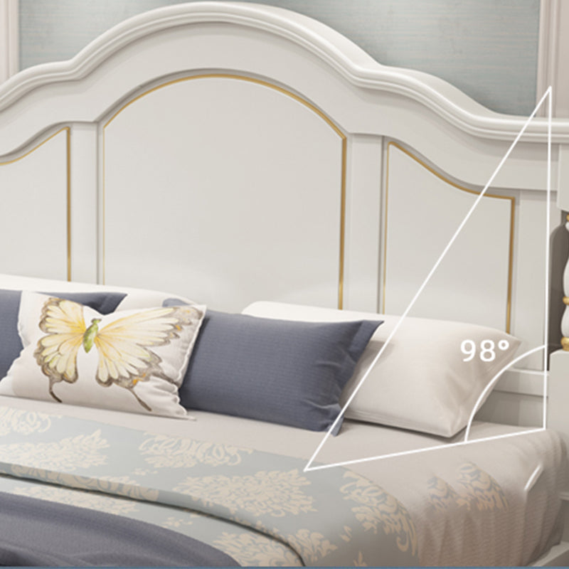 Solid Wood Contemporary Panel Bed 53.5" Adjustable Tall Bed Frame