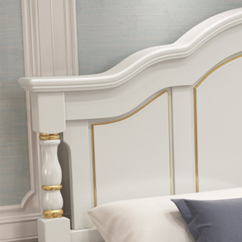 Solid Wood Contemporary Panel Bed 53.5" Adjustable Tall Bed Frame