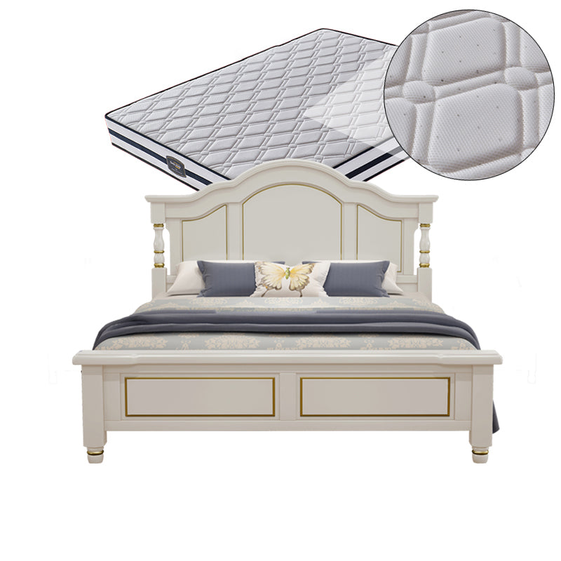 Solid Wood Contemporary Panel Bed 53.5" Adjustable Tall Bed Frame