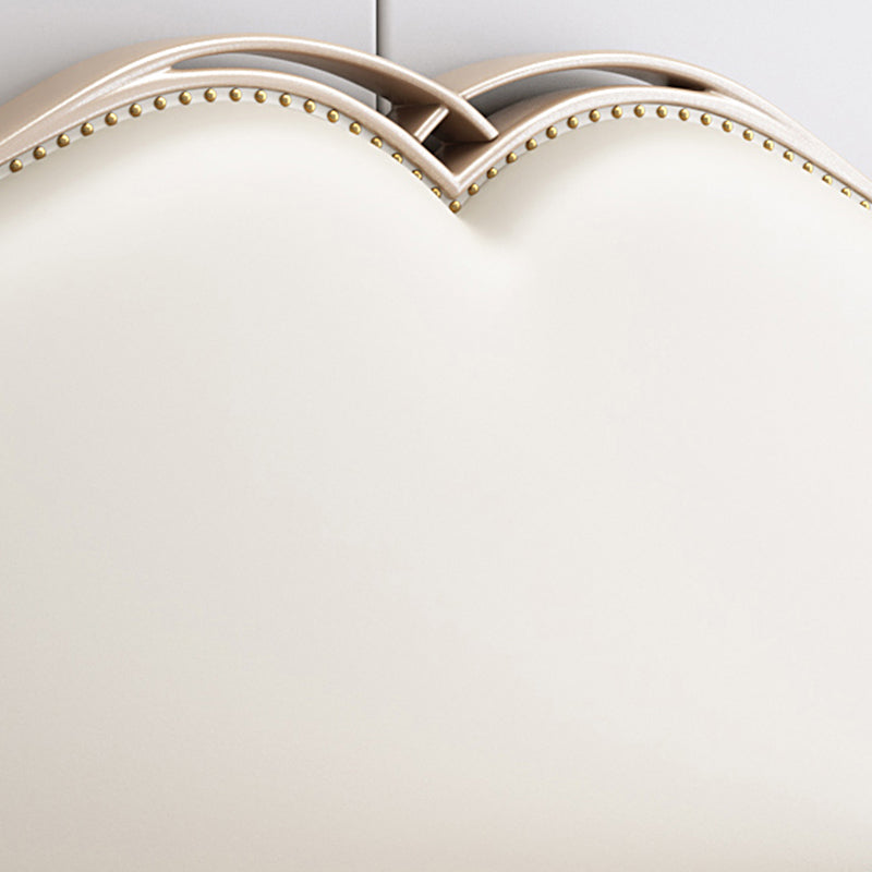 Contemporary 57" Tall Panel Bed with Upholstered Headboard, Solid Wood Bed